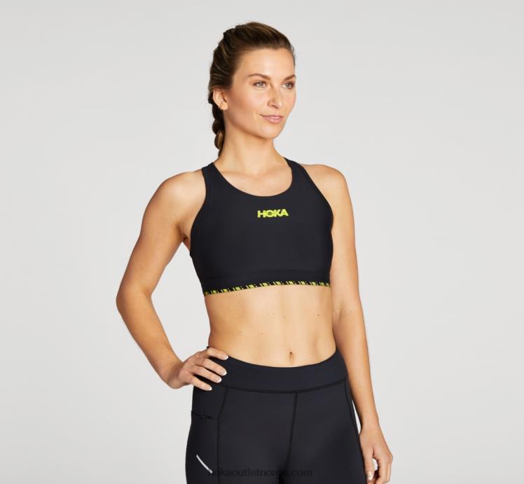 NR606322 hupana sports-bh kvinner svart Hoka