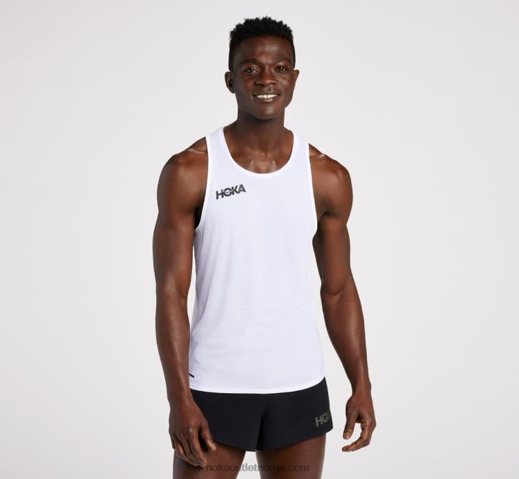 NR606629 glide singlet menn hvit Hoka