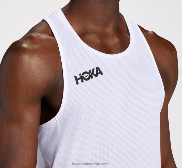 NR606629 glide singlet menn hvit Hoka