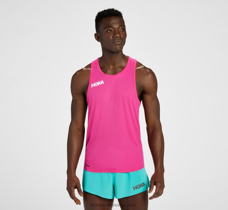 NR606633 glide singlet menn rosa ryllik Hoka
